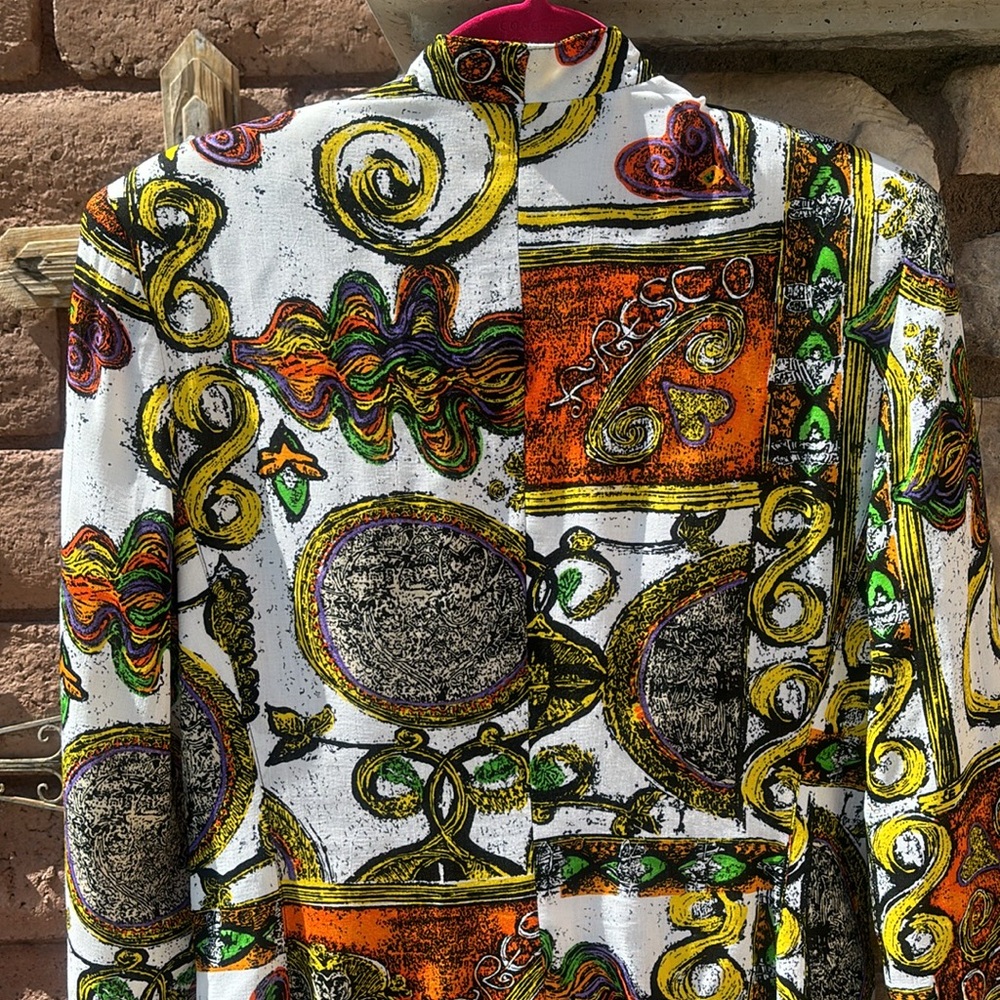 Vintage Platinum by Dorothy Schoelen Colorful Blazer Oversized Artsy Size Small - Picture 9 of 13